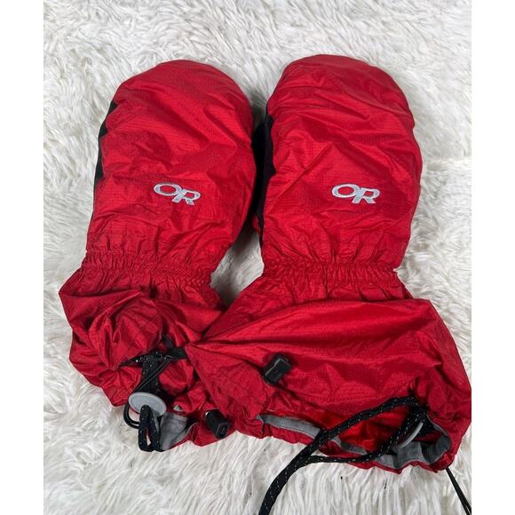 Outdoor Research Mittens Mens Size L Red Black Insulated Primaloft Liner Ski - Picture 1 of 12